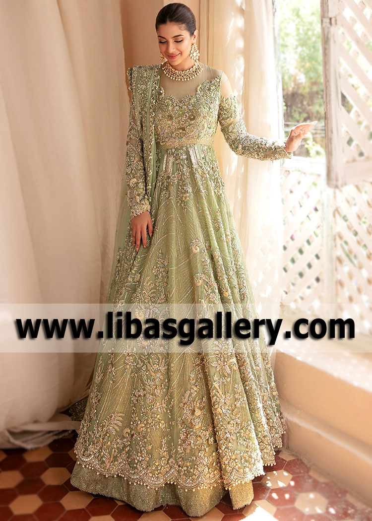 Nikkah dress green best sale