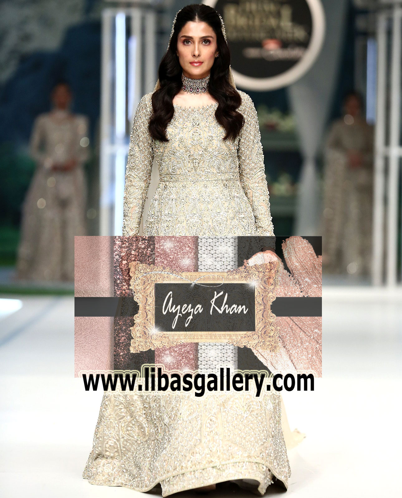 Supermodel Ayeza Khan wore a bridal dress from the Pakistani Designer brand Kanwal Malik Couture: a luxurious look