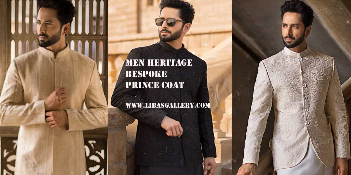 Men Classic Contemporary Heritage Bespoke Prince Coat Styles heavy embroidery Paired with Kameez Shalwar Suit UK USA Canada UAE Australia