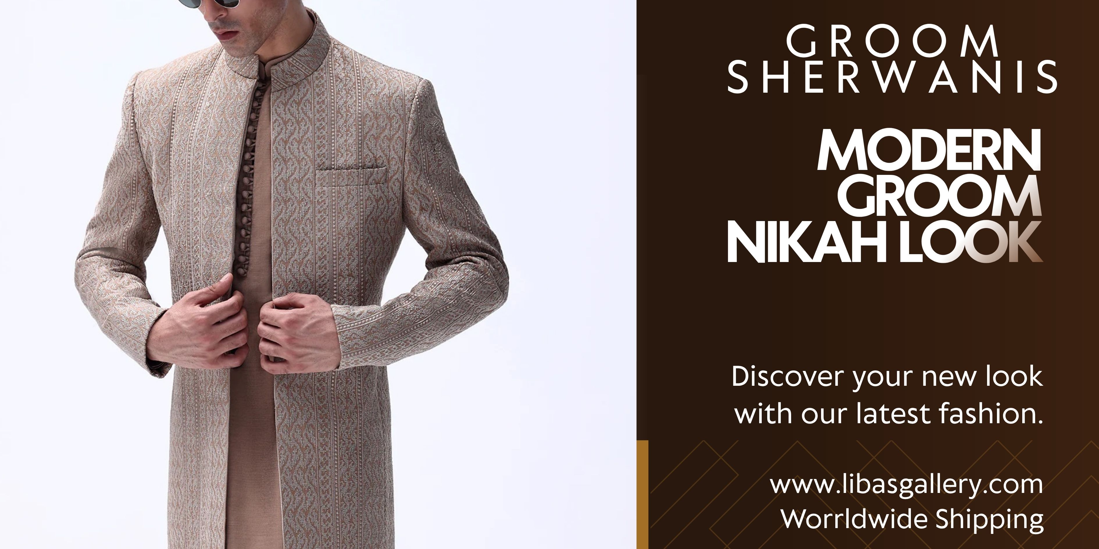 Buy perfect Groom Sherwani for Nikah Barat look | Aitchison turban