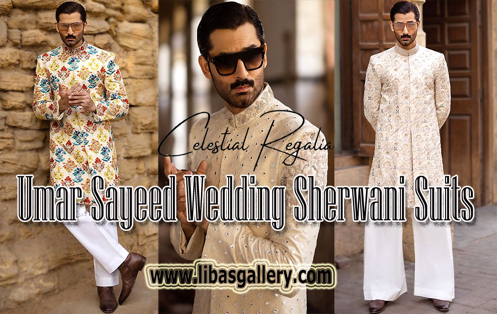 Umar Sayeed Wedding Sherwani Pakistani Sherwani Bespoke Mens Sherwani Groom Sherwani Suits 2024