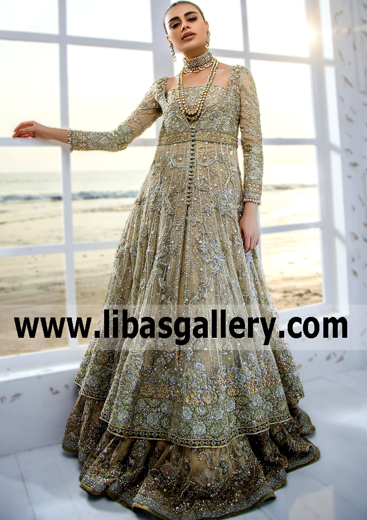 Check out our favorite collection of the trendiest Designer Umsha by Uzma Babar Bridal Anarkali Dress with Exquisite Embellishments Georgetown Texas USA Lehenga for Next Formal Party 2021 and dont forget to shop the ones that catch your eye!