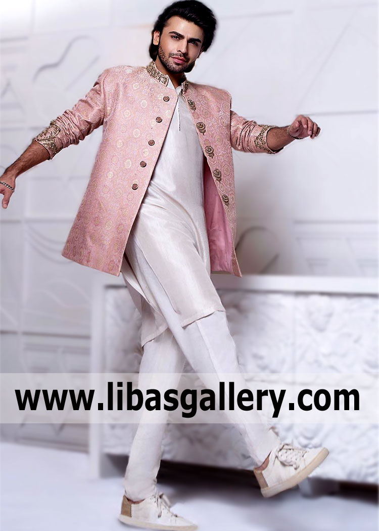 Friends, there is a huge variety of Gorgeous Nickie Nina Banarsi Jamawar Menswear Sherwani Cardiff Wales UK Latest Embellished Sherwani Designs,Bespoke Sherwani,Wedding Sherwani,groom sherwani,bridegroom,designer sherwani,jamawar sherwani in stock.