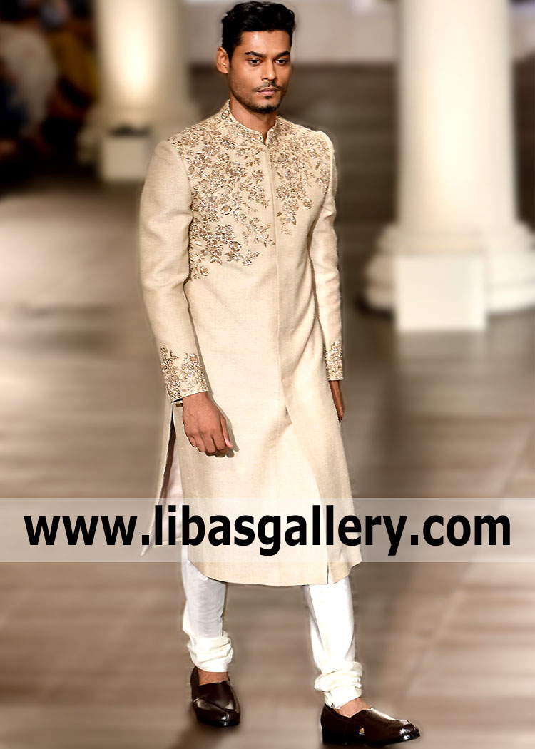 We have the most stylish Sherwani suits Outstanding Groom Sherwani Suits Latest Sherwani Designs Abu Dhabi UAE Grooms Sherwani for Mens Canada in our store for any occasion.