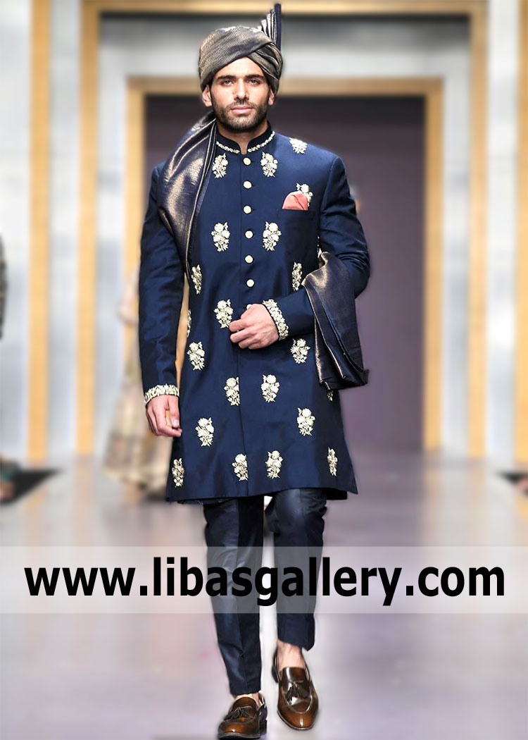 Unusual models of Groom Sherwani Suits Decatur Georgia USA Outstanding Wedding Sherwani Suits for Groom from Deepak Perwani, the Pakistani line of the brand. Bold, unusual and of course exclusive for connoisseurs and super-mods.