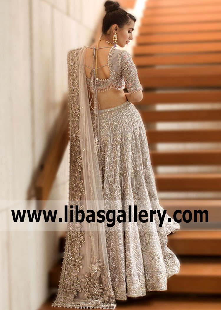 Saira Shakira Bridal Lehenga choli style Special made for a modern bride. Choose the best Saira Shakira Bridal Lehenga choli Austin Texas USA Lehenga for Walima Reception Pakistani. This choli type of decor has long led all ratings in fashion tops and won