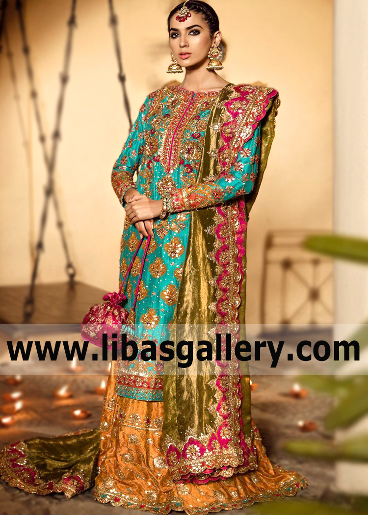 Pakistani Bridal Lehenga for Reception Livingston UK Designer Ammara Khan Bridal Lehenga for Valima