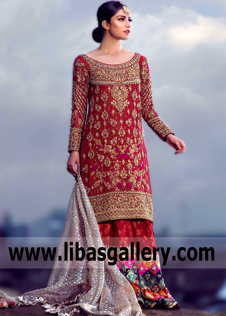 Latest Sharara Suits Designs Pakistani Bridal Collection 2020 Houston, Dallas, Los Angeles