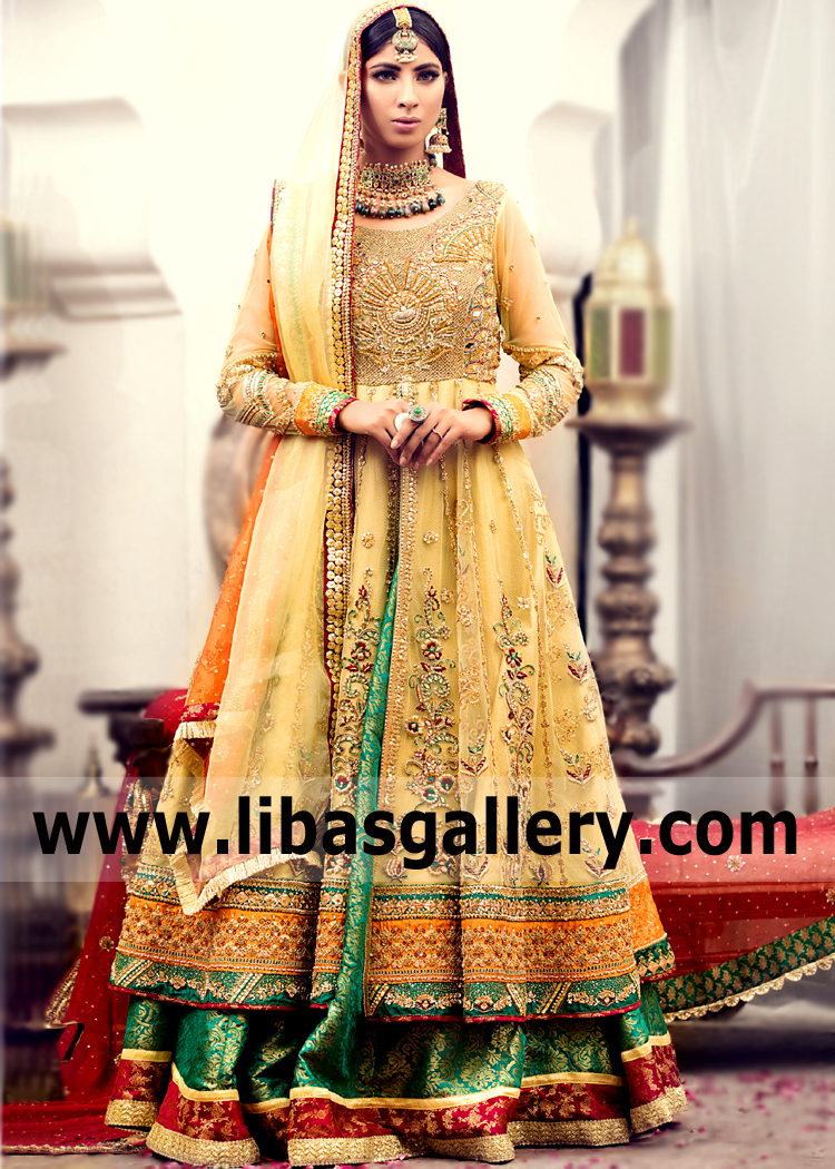 Bridal Anarkali Pishwas for Wedding and Valima Events