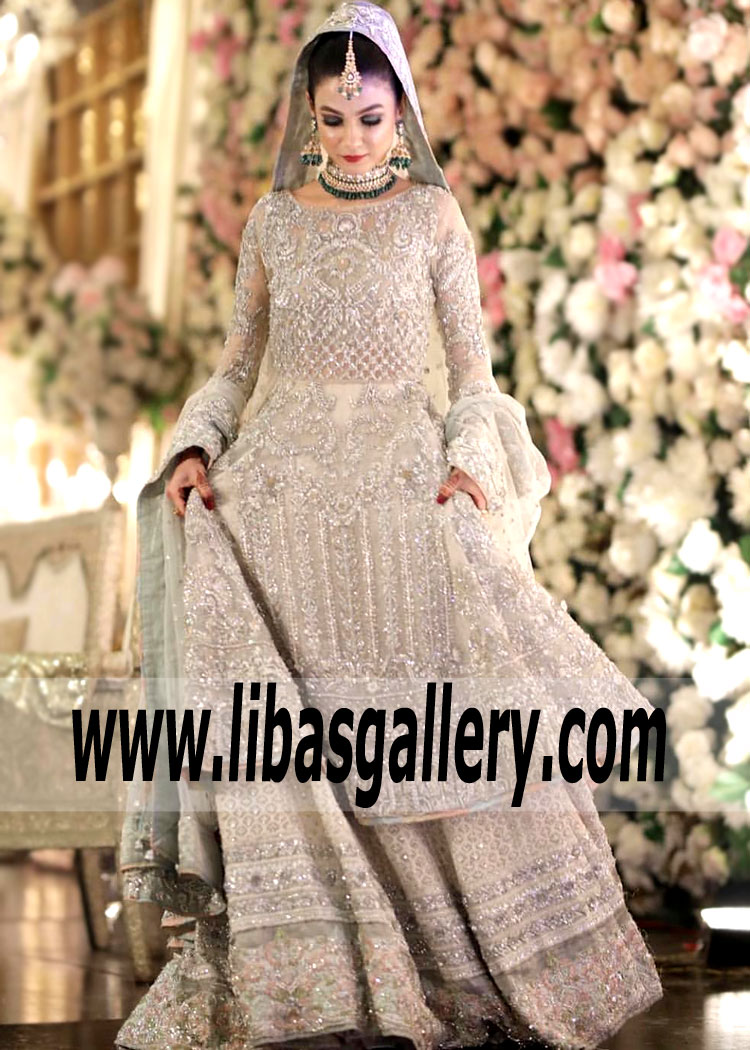 Bridal Wear Offwhite Lilium Anarkali