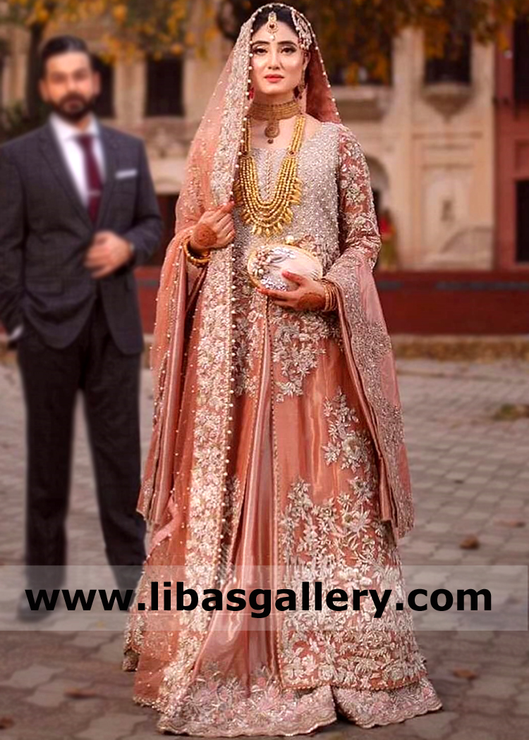 Salmon Cardinet Wedding Gown