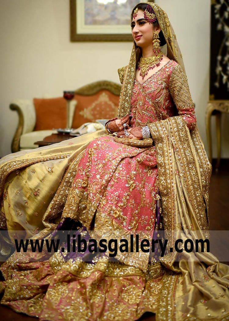 Angrakha style bridal dress best sale