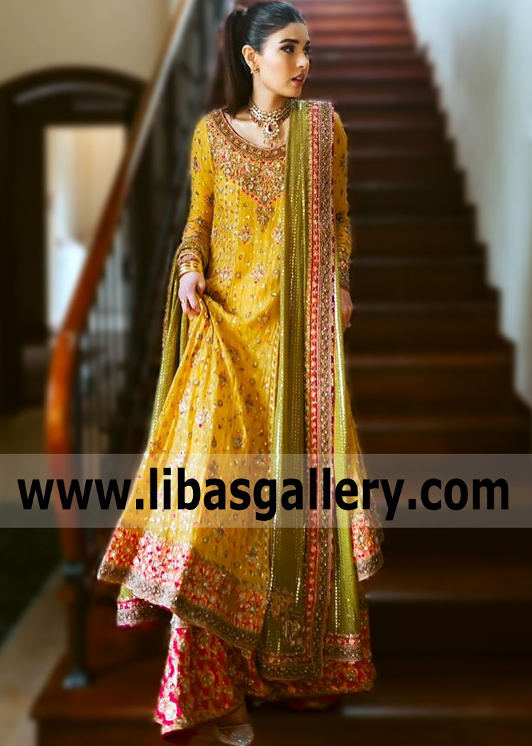 Bright yellow Leslie Dhaka Pajama Dress