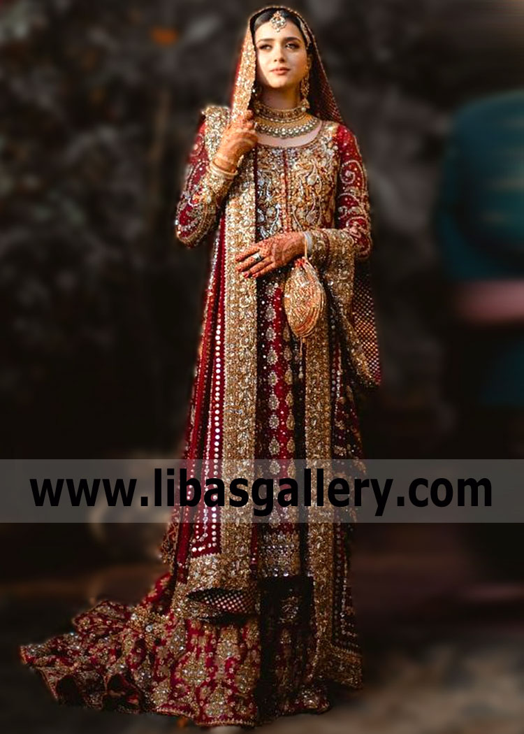 Pakistani Designer Wedding Dresses Perth Australia Bunto Kazmi Wedding Gharara for Rukhsati and Barat