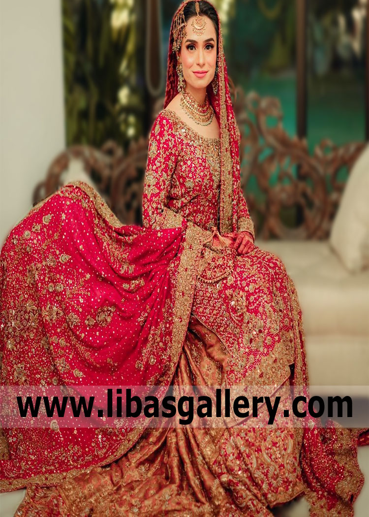 Pakistani Wedding Bridal Lehengas Manchester UK Red Wedding Bridal Lehengas Dr Haroon Wedding Lehengas