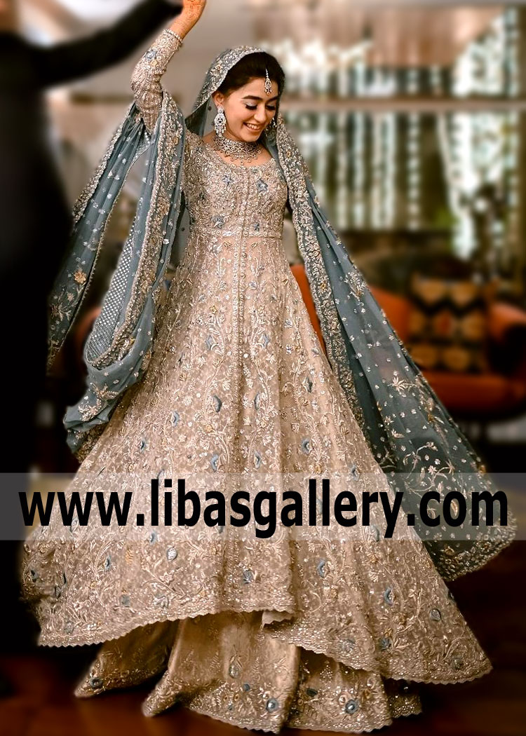 Bunto Kazmi Wedding Dresses Collection Glorious Desi Bridal Anarkali UK USA Canada Australia boutiques