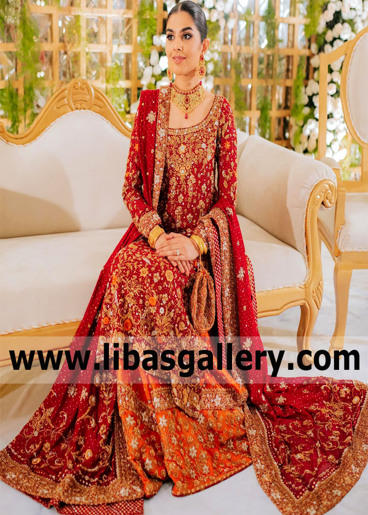 Bunto Kazmi Wedding Dresses Collection Bunto Kazmi Gharara for Wedding UK USA Canada Australia Saudi Arabia