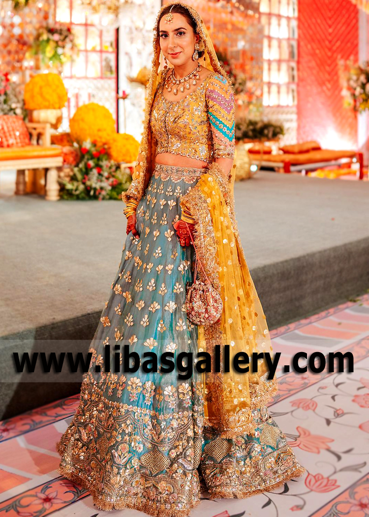 Modern Style Bridal Lehenga For Mehendi Or Sangeet Functions