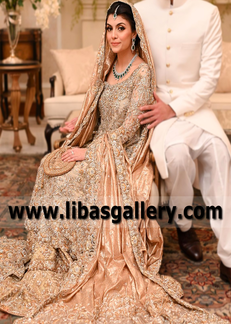 Stylish Embellished Fleur Indian Bridal Lehenga Dress