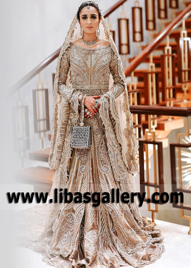 Pakistani Bridal Maxi Lehenga Dresses Shehla Chatoor Bridal Maxi with Lehenga