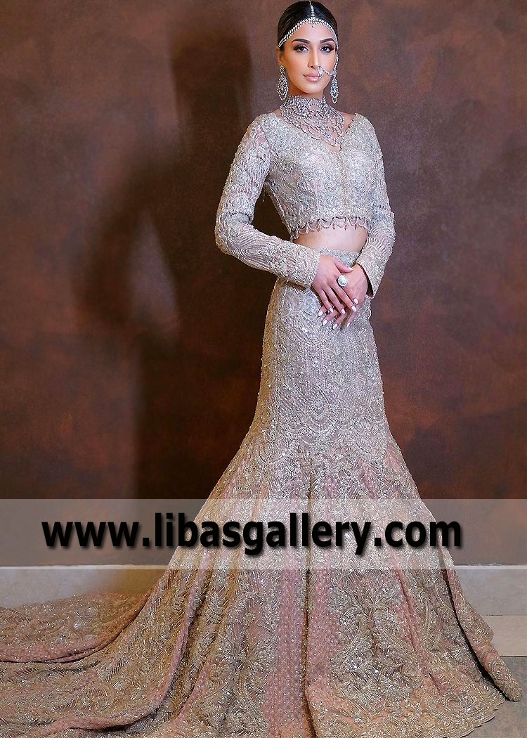 Rose Gold Mariell Luxurious Fishtail Dress for Bride