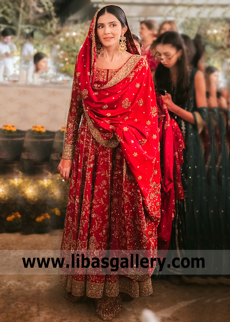Lava Red Wisteria Pishwas and Lehenga