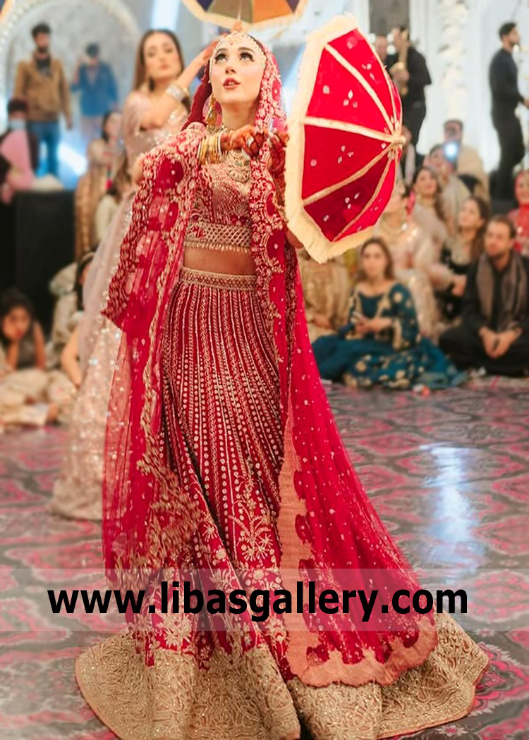 Rich Carmine Lilium Lehenga Choli
