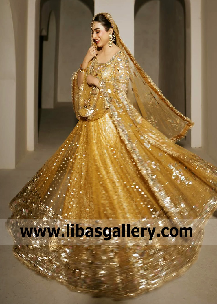 Sunglow Marigold Anarkali for Mehndi Mayun