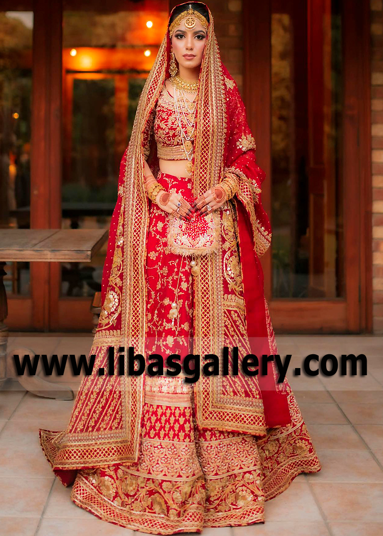 Traditional Red Bridal Lehenga Outfit For Wedding