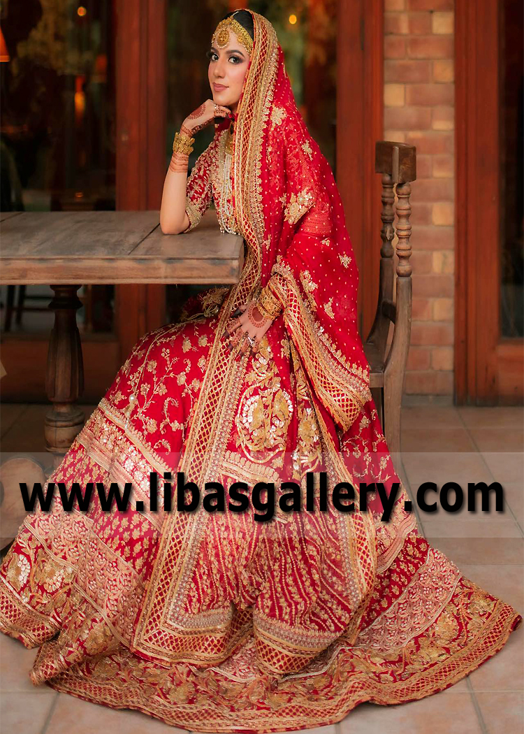 Traditional Red Bridal Lehenga Outfit For Wedding