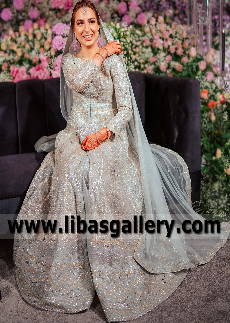 Latest Bridal Maxi for Walima Pakistani Designer Faraz Manan Bridal Maxi for Reception