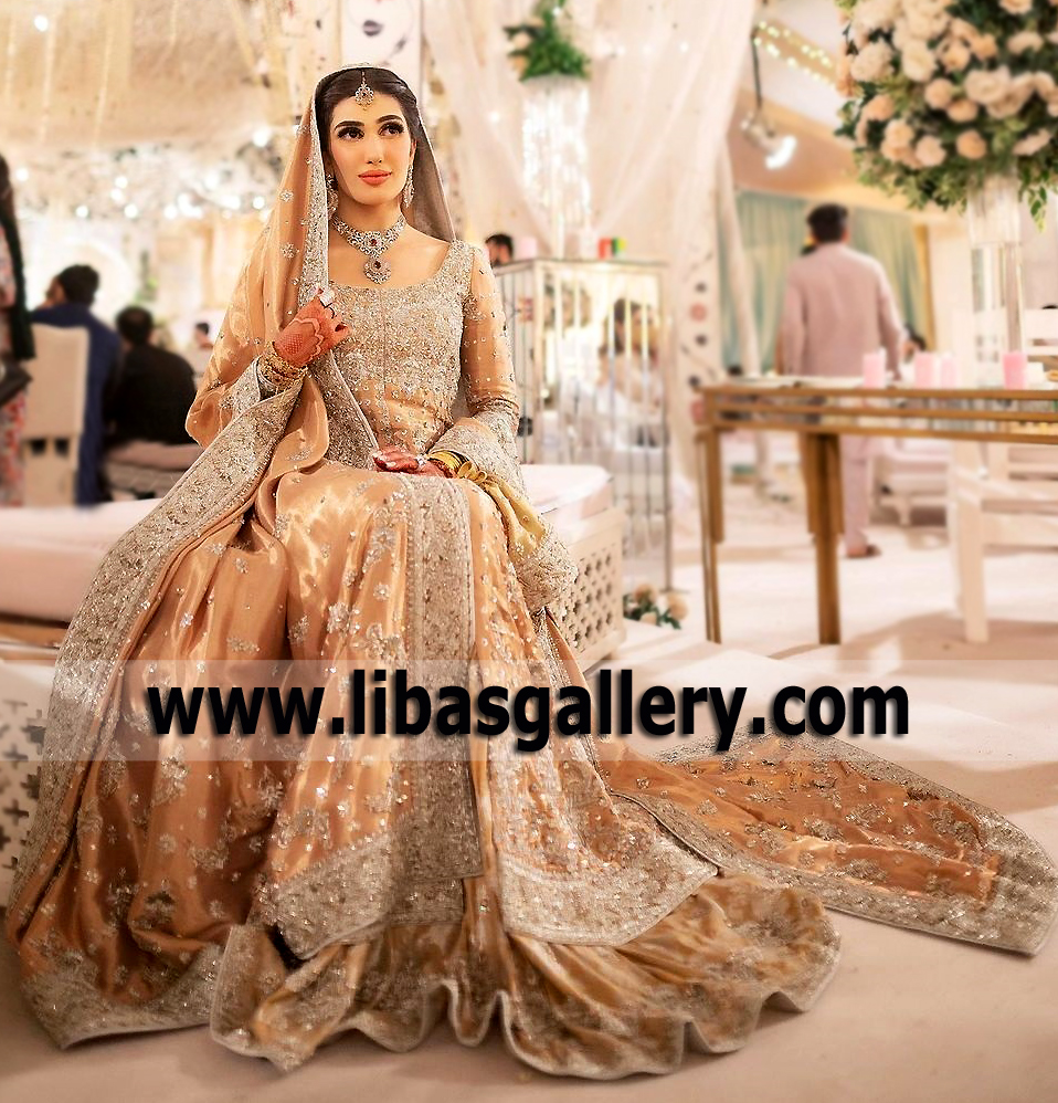 Burlywood Fleur Bridal Anarkali Dress