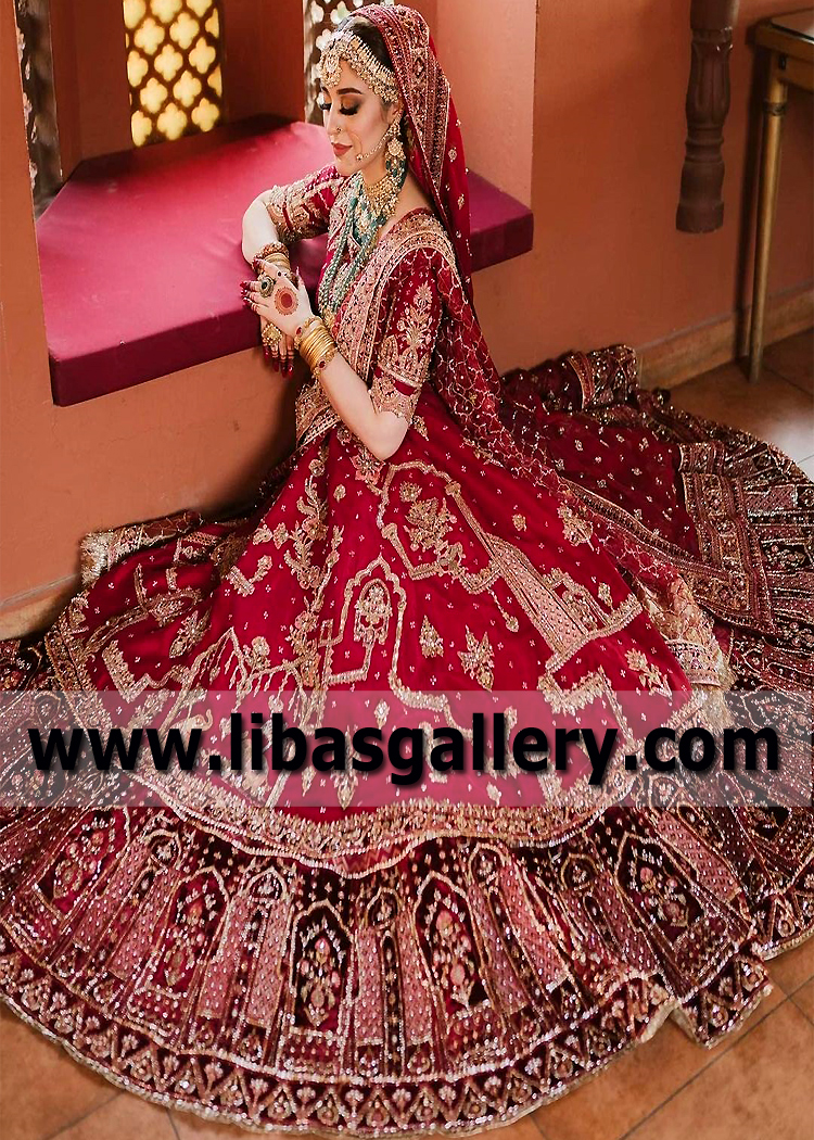 Sindoori Red Bridal Dress for Wedding Rukhsati