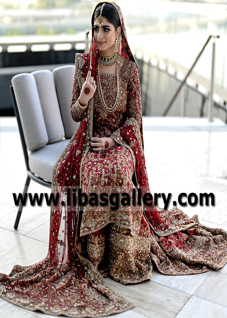 Indian Pakistani Barat Bridal Lehenga UK USA Canada Rukhsati Bridal Lehenga Dresses
