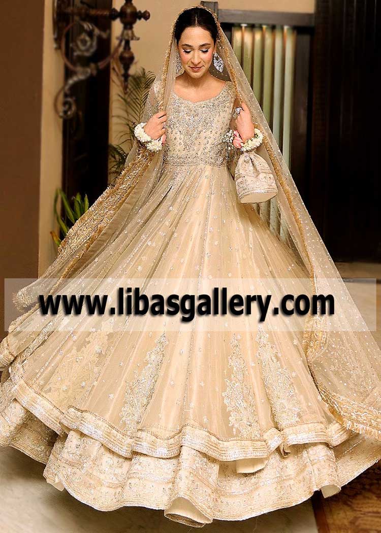Pakistani Nikah Bridal Dresses Colorado Springs Colorado USA Designer Bridal Anarkali Collection
