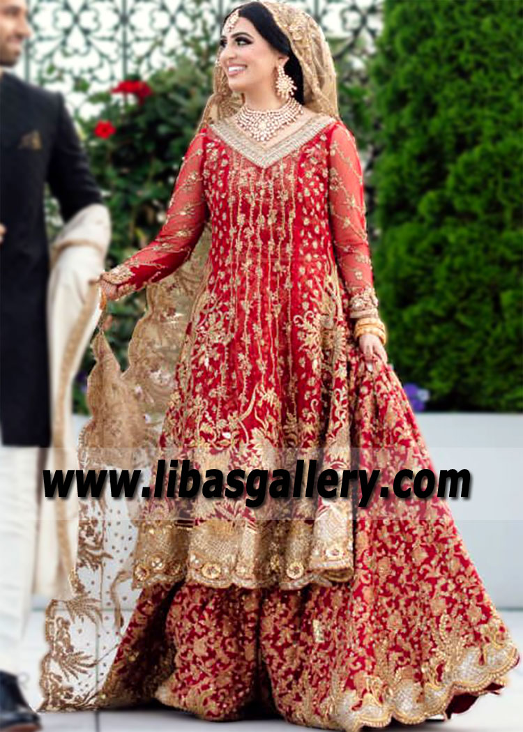 Lava Red Crocus Bridal Dress