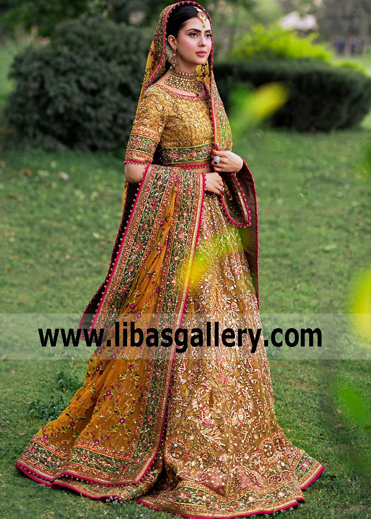Pakistani Bridal Dresses San Francisco California USA Designer Mehndi Bridal Dresses Collection
