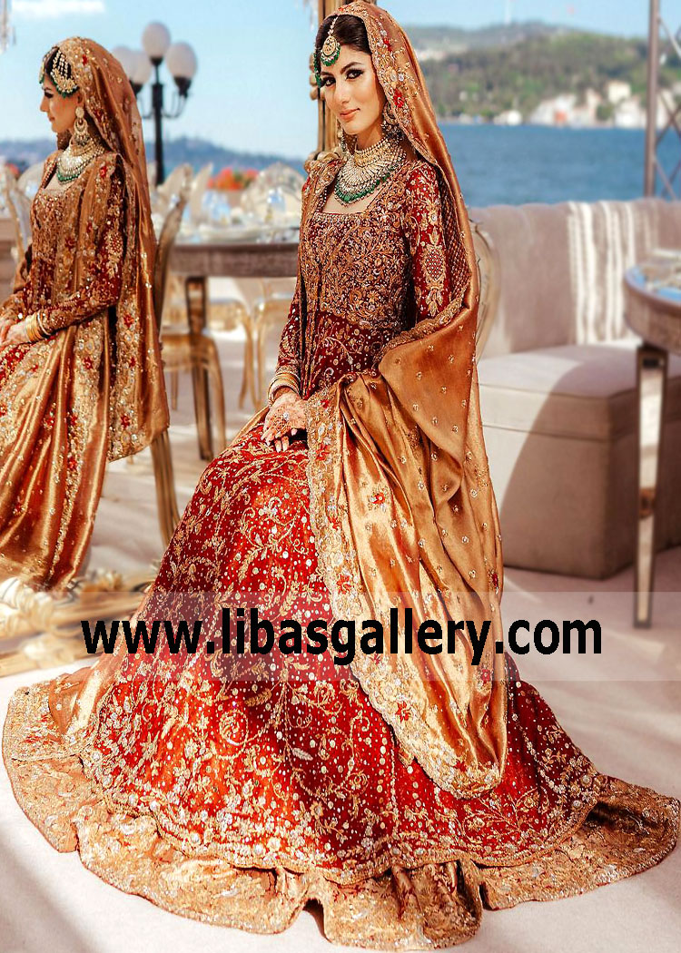 Pakistani Bridal Anarkali With Lehenga USA Artesia California Latest Bridal Lehenga with price