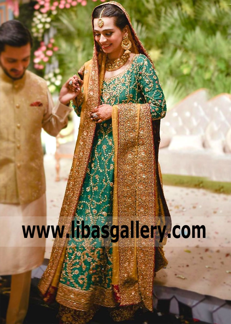 Pakistani Bridal Dresses 2023 for Mayon Mehndi Design with Best Prices Online in UK USA Canada Australia