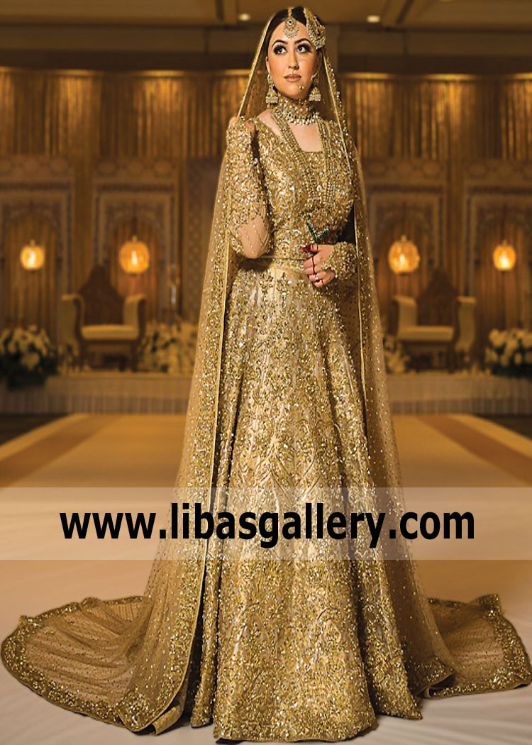 Gold Dandelion Bridal Wear Pakistan
