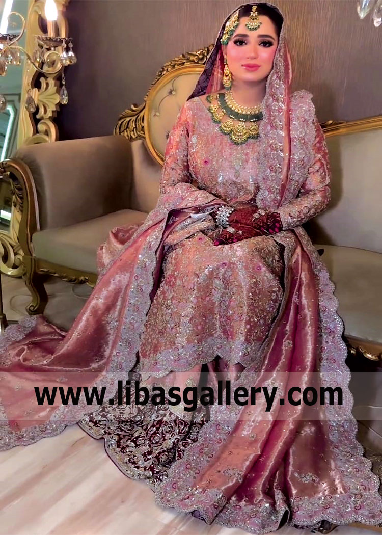 Rose Gold Birdal Dress Pakistani Bridal Dresses