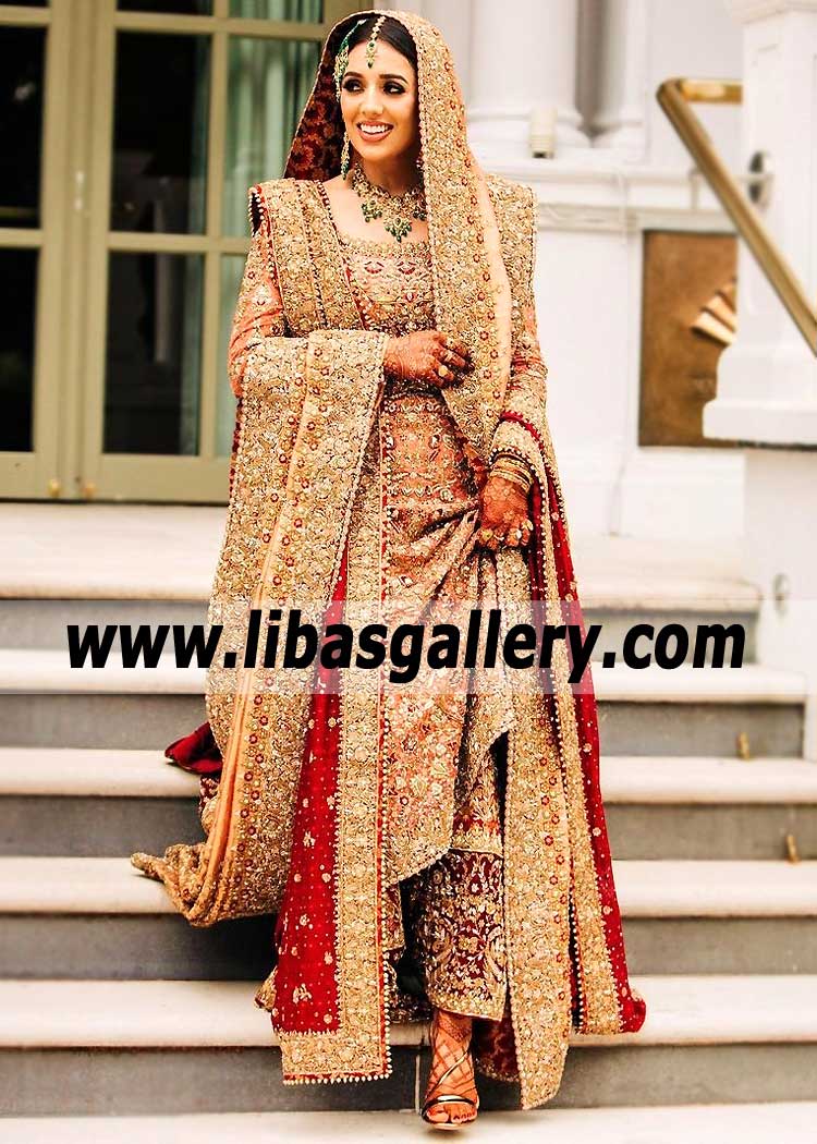 Imperial Red Wedding Dresses UK USA Canada Latest Pakistani Red Wedding Dresses Shop