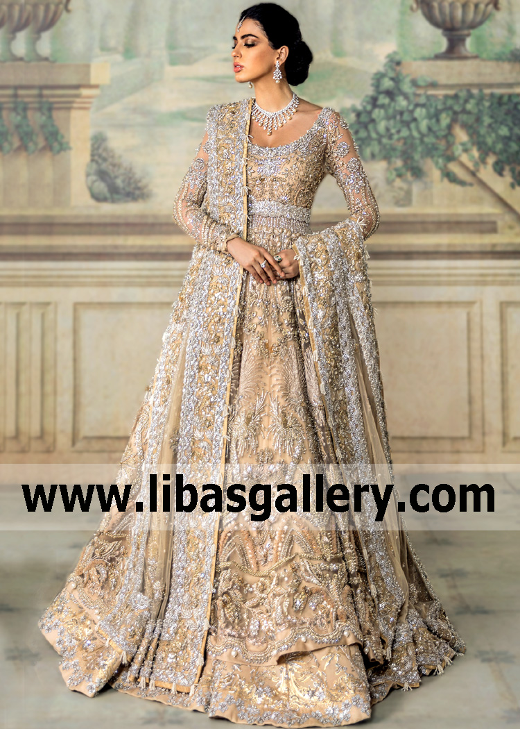 Indian Pakistani Bridal Dresses Bridal Lehengas Dubai UAE Elan Embellished Anarkali Bridal Lehenga