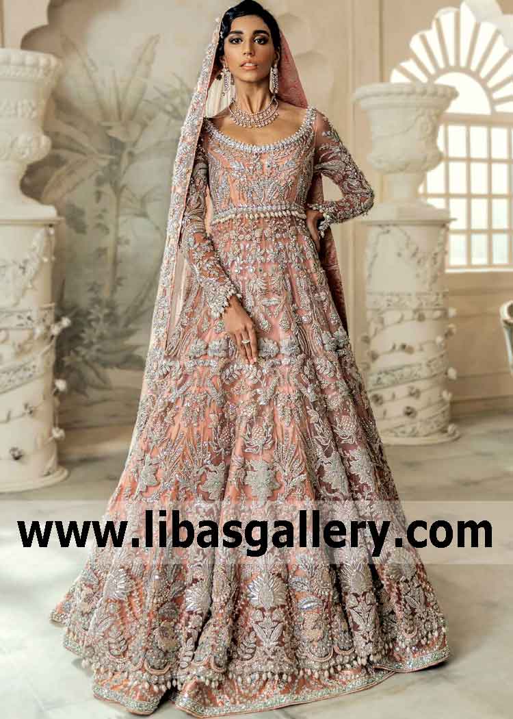 Pakistani Designer Embellished Anarkali Perth Australia Elan La Mariee Royale Bridal Lehenga