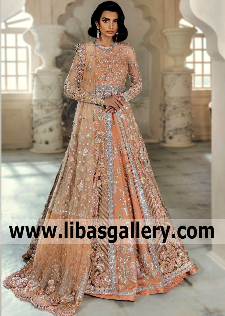 Tangerine Bridal Maxi for Reception and Valima