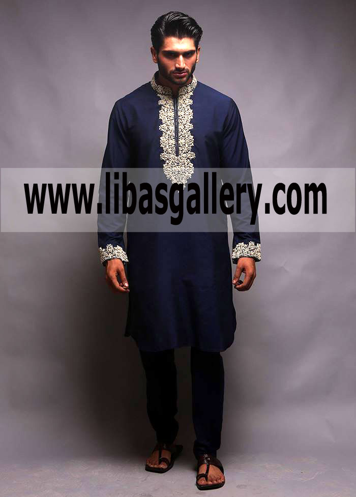 Pakistani Designer blue Kurta For Mens Pakistani Designer Kurta For Men ...
