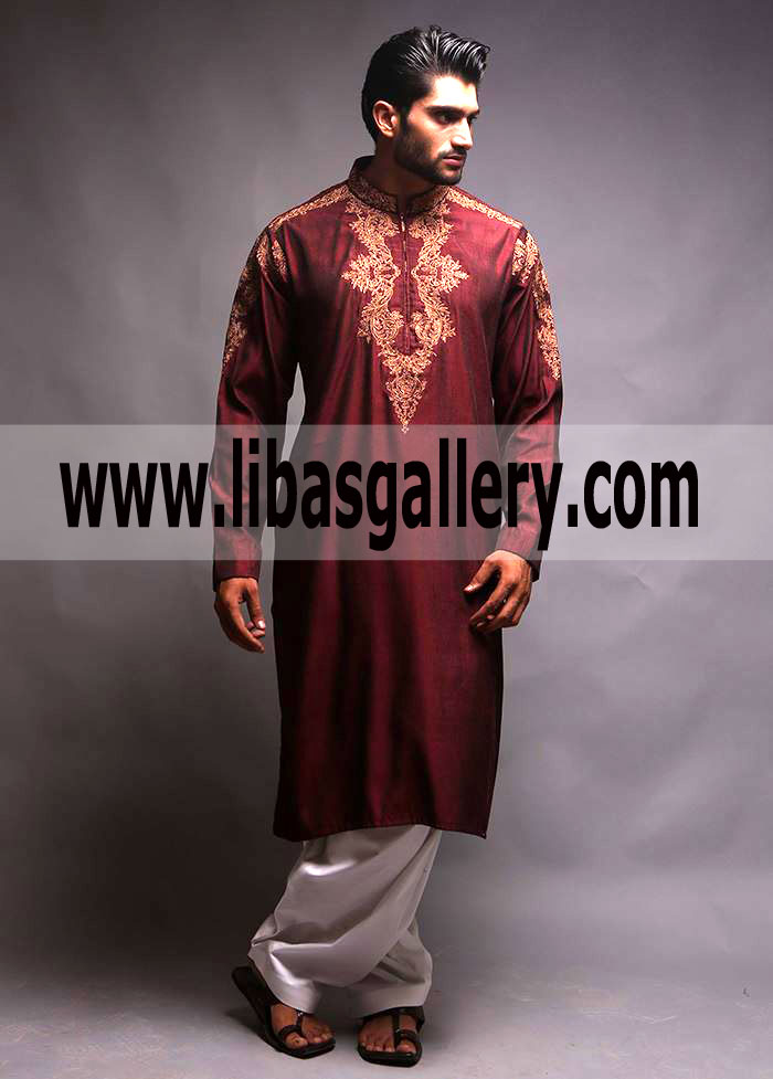 Small to Extra large Size Embroidered mens kurta shalwar Stitched Well by Expert Tailor Pakistan Men