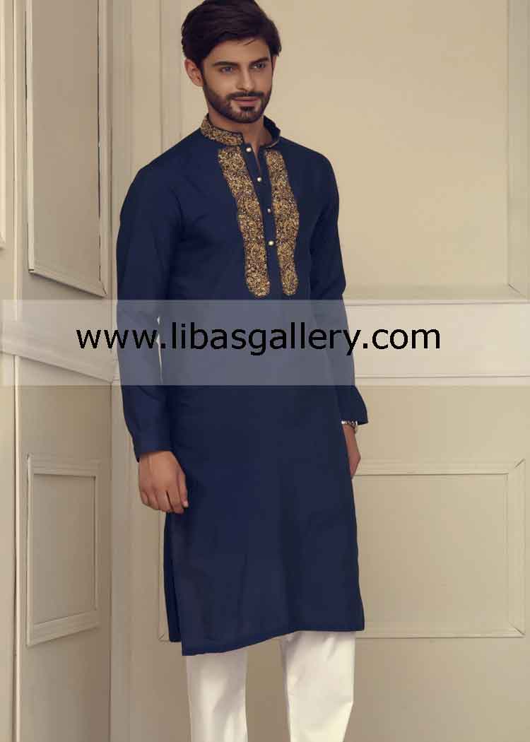Latest trendy embroidered kurta shop for gents shop online eid and occasion kurta shalwar UK USA Canada UAE Australia
