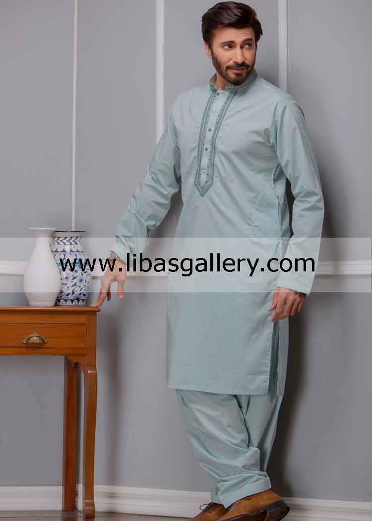 Soft Color Embroidered Kurta Shalwar Suit