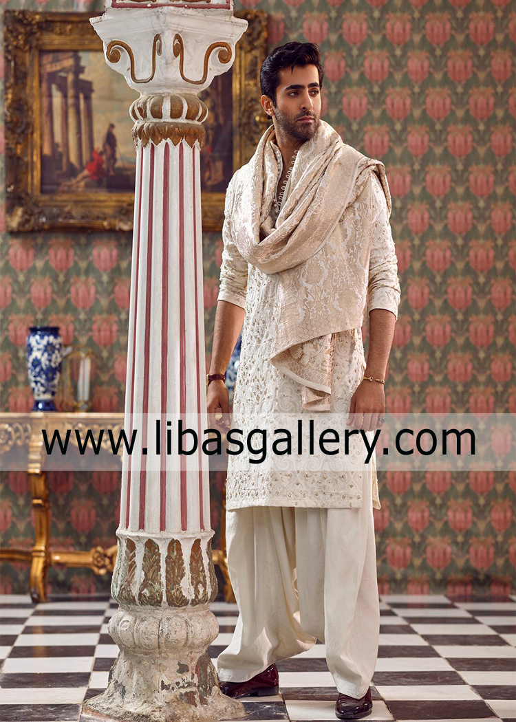 Full Embroidered Kurta and shalwar for man